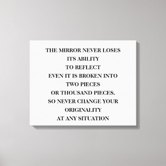 De tijdloze kracht van de spiegel om te reflectere canvas afdruk (Voorkant)