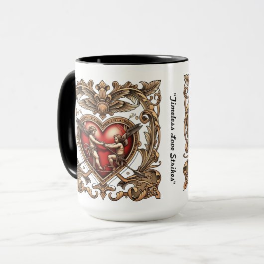 De tijdloze staking van het hart mok (Voorkant links)