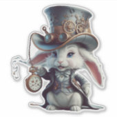 De tijdwaarnemers Steampunk Bunny Sticker (Voorkant)