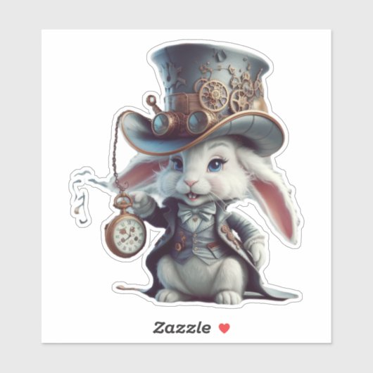 De tijdwaarnemers Steampunk Bunny Sticker (Vel)