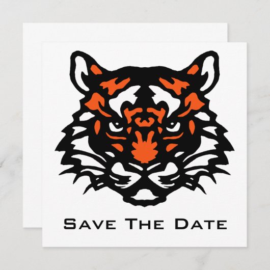 De tijger bewaart de Datum Save The Date (Voorkant / Achterkant)