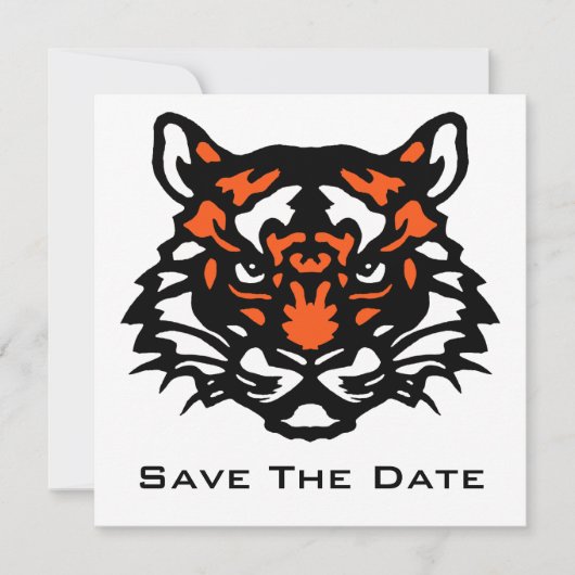 De tijger bewaart de Datum Save The Date (Voorkant)