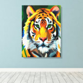 De tijger canvas afdruk (Insitu (Houten vloer))