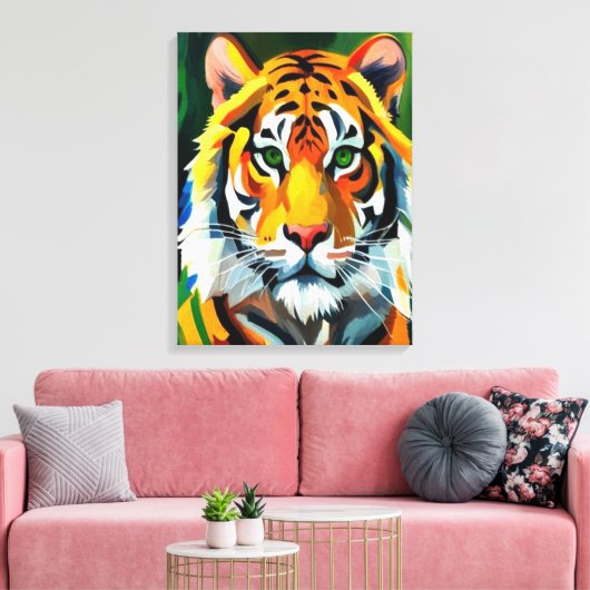 De tijger canvas afdruk (Insitu (Woonkamer))