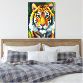 De tijger canvas afdruk (Insitu (Slaapkamer))
