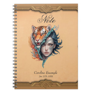 De tijger en de vrouw, kracht en genade. notitieboek