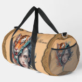 De tijger en de vrouw, kracht en genade. plunjezak (Rechterhoek)