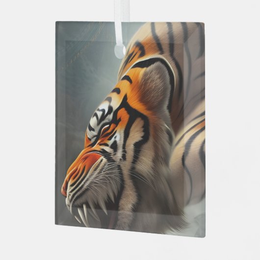 De tijger glas ornament (Voorkant links)