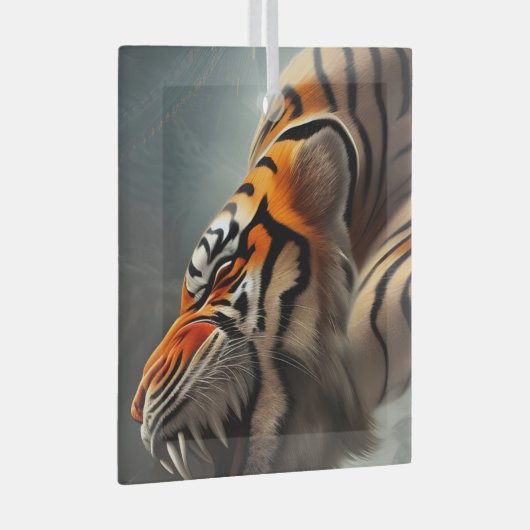 De tijger glas ornament (Voorkant Rechts)
