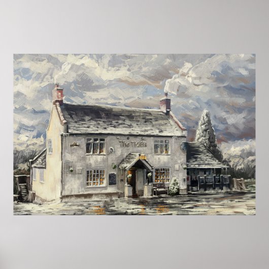 De tijger Inn, Turnditch - winter poster (Voorkant)