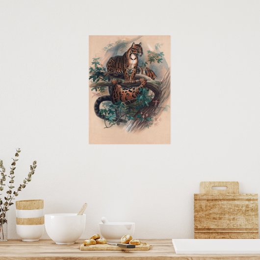 De tijger van Clouded door Joseph Wolf Poster (Keuken)