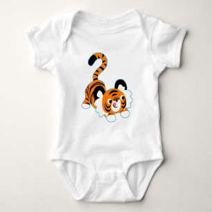 De tijger van de Cartoon van de klap klaar om Baby Romper