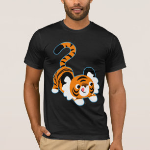 De tijger van de Cartoon van de klap klaar om T-sh T-shirt