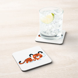 De tijger van de Cartoon van de klap op de Onderze Drankjes Onderzetter