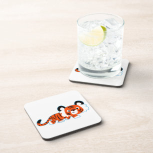 De tijger van de Cartoon van de klap op de Onderze Drankjes Onderzetter