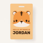 De Tijger van de klap met Persoonlijke Naam Badge (Voorkant)