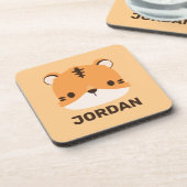 De Tijger van de klap met Persoonlijke Naam Bier Onderzetter (Linkerzijde)