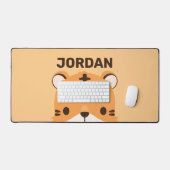 De Tijger van de klap met Persoonlijke Naam Bureaumat (Keyboard & Muis)