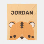 De Tijger van de klap met Persoonlijke Naam Fleece Deken (Voorkant)