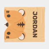 De Tijger van de klap met Persoonlijke Naam Fleece Deken (Voorkant (Horizontaal))