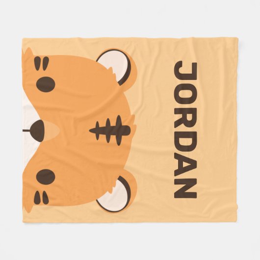 De Tijger van de klap met Persoonlijke Naam Fleece Deken (Voorkant (Horizontaal))