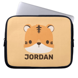 De Tijger van de klap met Persoonlijke Naam Laptop Sleeve