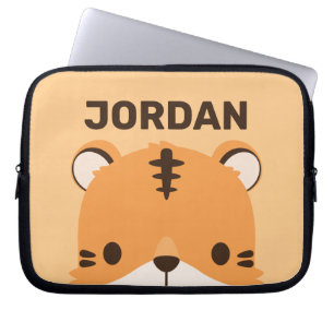 De Tijger van de klap met Persoonlijke Naam Laptop Sleeve