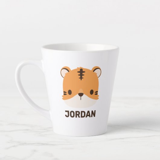 De Tijger van de klap met Persoonlijke Naam Latte Mok (Links)