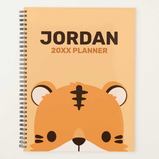 De Tijger van de klap met Persoonlijke Naam Planner (Voorkant)