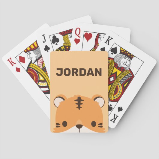 De Tijger van de klap met Persoonlijke Naam Pokerkaarten (Achterkant)