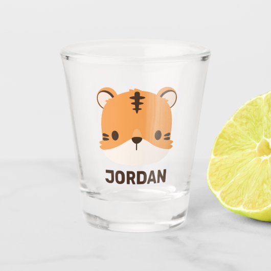 De Tijger van de klap met Persoonlijke Naam Shot Glas (Voorkant)