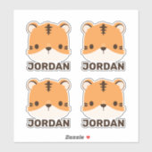 De Tijger van de klap met Persoonlijke Naam Sticker (Vel)