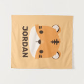 De Tijger van de klap met Persoonlijke Naam Wandkleed (Voorkant (horizontaal))