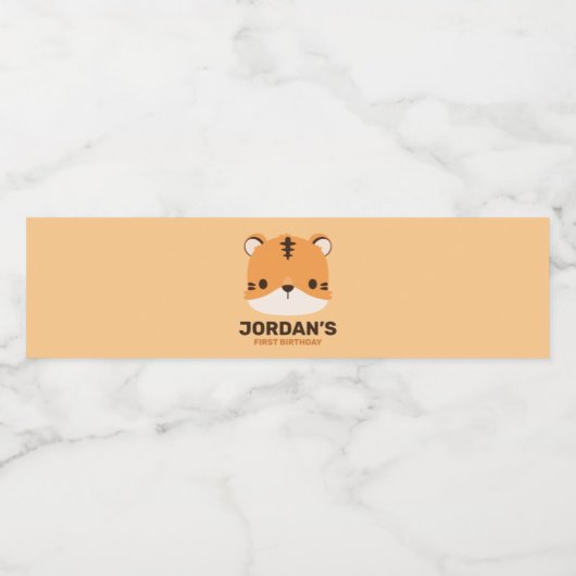 De Tijger van de klap met Persoonlijke Naam Waterfles Etiket (Enkel label)