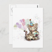 De Tijger van de verjaardag Briefkaart (Voorkant / Achterkant)