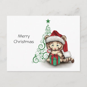 De Tijger van Kerstmis Feestdagenkaart