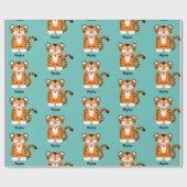 De tijger voegt een Naam toe Cadeaupapier (Vlak)