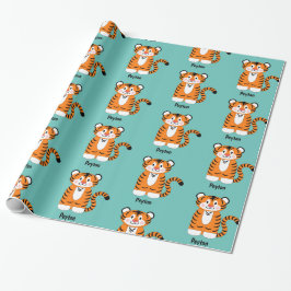 De tijger voegt een Naam toe Cadeaupapier