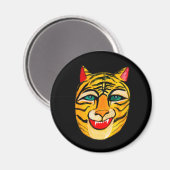 De tijgerWaterverf lachen past IT-magneet aan Magneet (Voorkant / Achterkant)