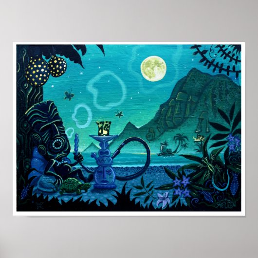 De tikdruk "Bgloed op de kust van Turquoise" Poster (Voorkant)