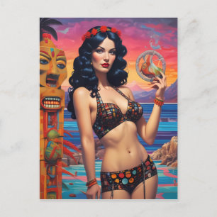De Tiki Dream Beach Daydream - Ken Gage Art Briefkaart