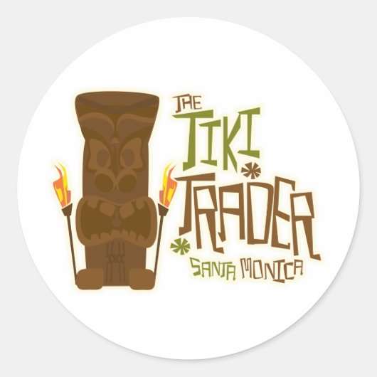 De Tiki Trader Basic Style Ronde Sticker (Voorkant)