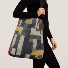 De Tiled Look Crossbody Canvas tas