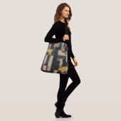 De Tiled Look Crossbody Canvas tas (Op model)