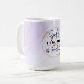 De timing van God is perfect keramische mok (Voorkant links)