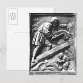 De timmerman, detail van een altarstuk briefkaart (Voorkant / Achterkant)