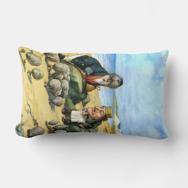 De timmerman en walrus in Wonderland Kussen (Voorkant)