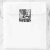 De timmerman vierkante sticker (Tas)