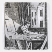 De timmerman vierkante sticker (Voorkant)