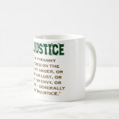 de tirannie , opgelegd aan het sol - onrecht - cit koffiemok (Voorkant rechts)